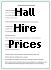 hall
                  hire prices